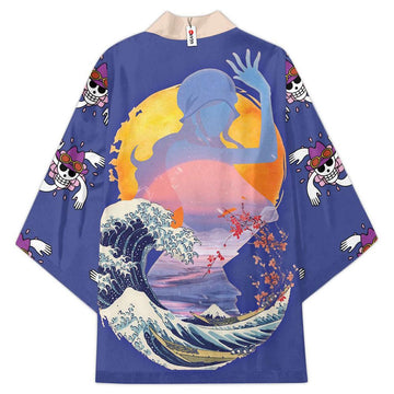 Anime One Piece Nico Robin Cosplay Capa Kimono Cárdigan Abrigo Toga Pijama Casual